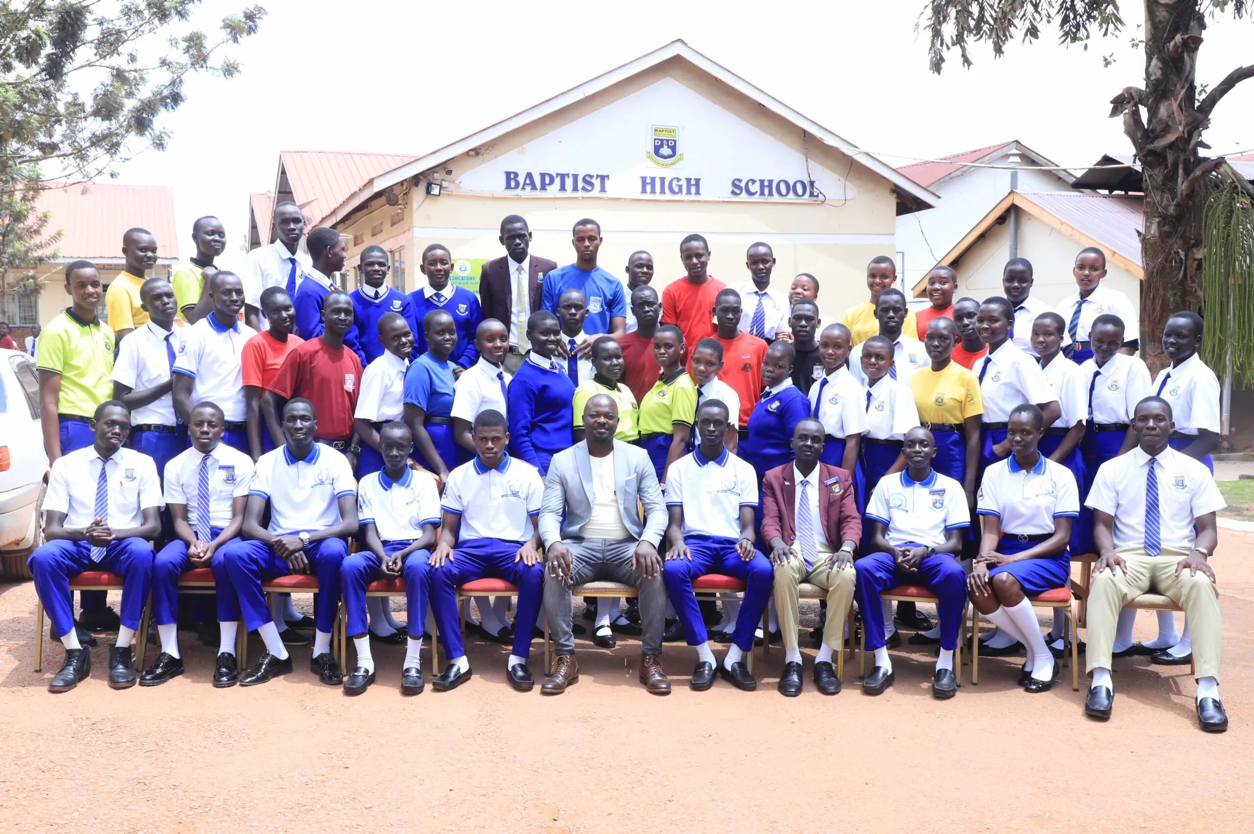 Baptist Oyun Secondary School students participating in morning devotion