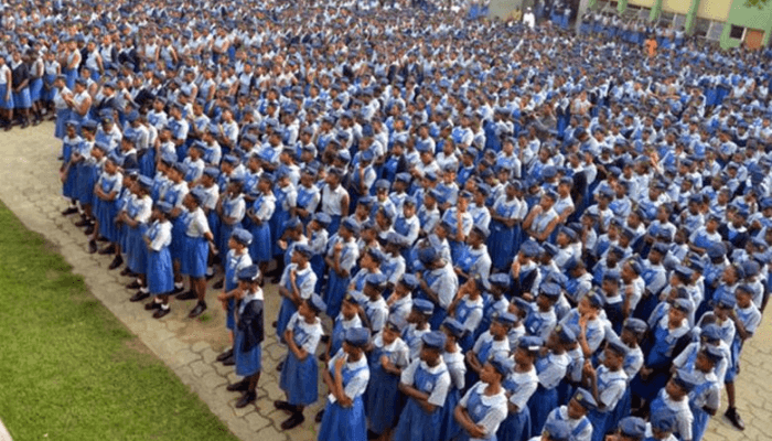 Unity Secondary School Malumfashi students during morning assembly in Katsina State.