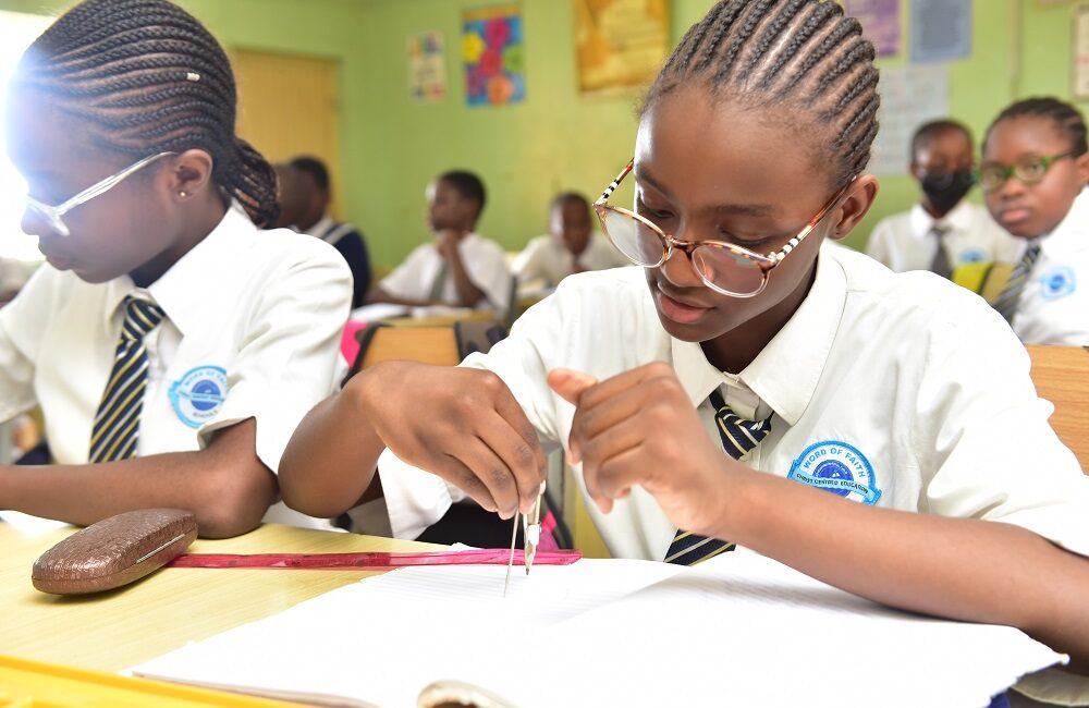 Word of Faith Group of Schools Benin students learning in Christian school classroom