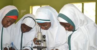 Dawakin Tofa Science College Kano students performing science experiment.