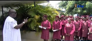 Federal Government Girls College Benin students during morning assembly in uniform 2025