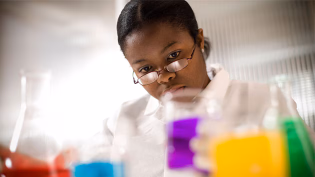 Bayero University Secondary School students in science laboratory.