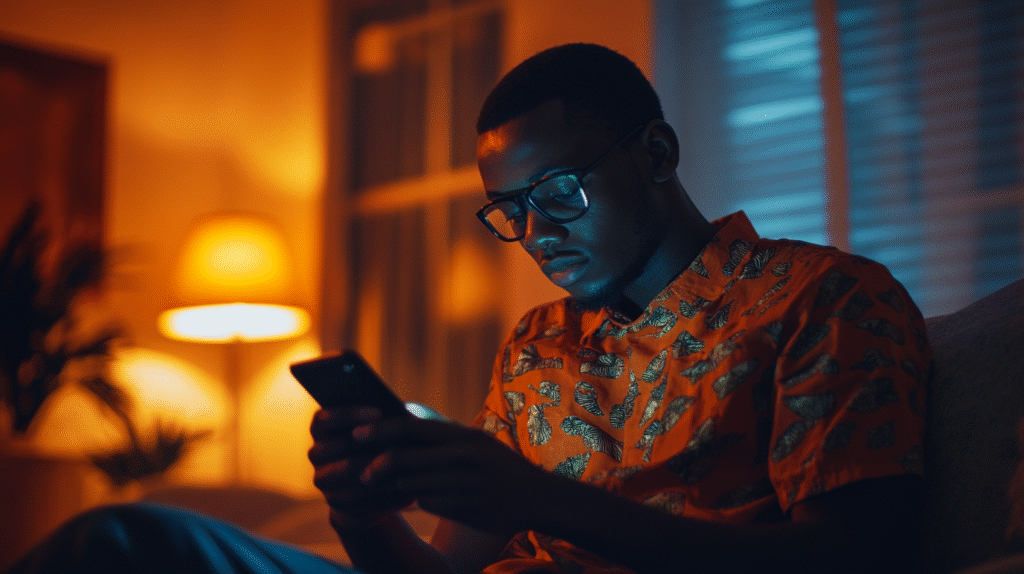 Nigerian student viewing JAMB score online